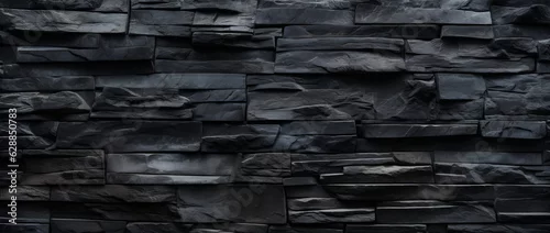 Panel kuchenny z motywem Black stone concrete texture square background, seamless dark gray black slate background with black stone texture. AI generation