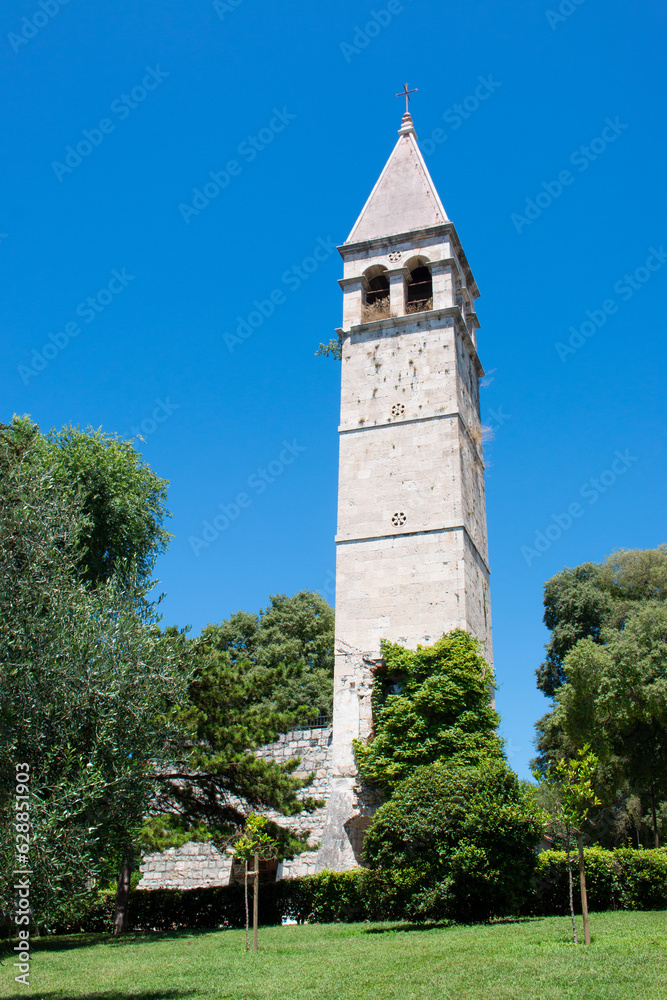 The bell tower and the Chapel of Holy Arnir in Split (Zvonik i kapelica sv. Arnir) in the state of Split-Dalmatien Croatia