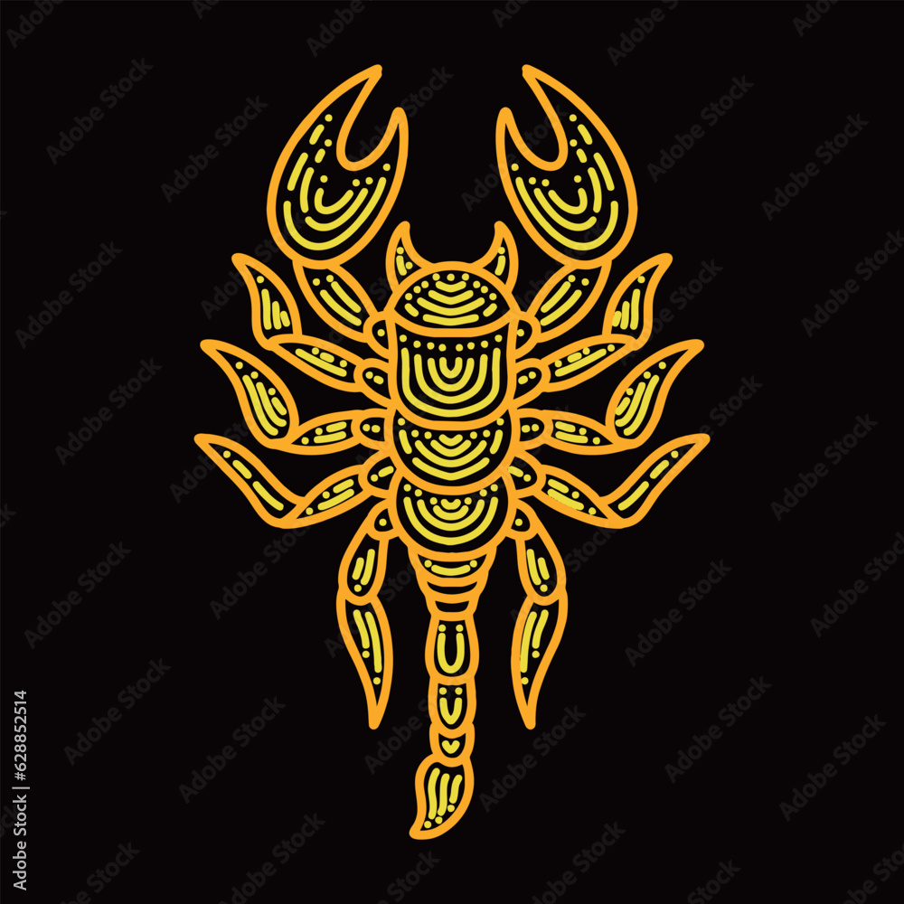 Fototapeta premium Premium Monoline scorpion Vector Graphic Design line illustration Vintage style Emblem Symbol and Icon
