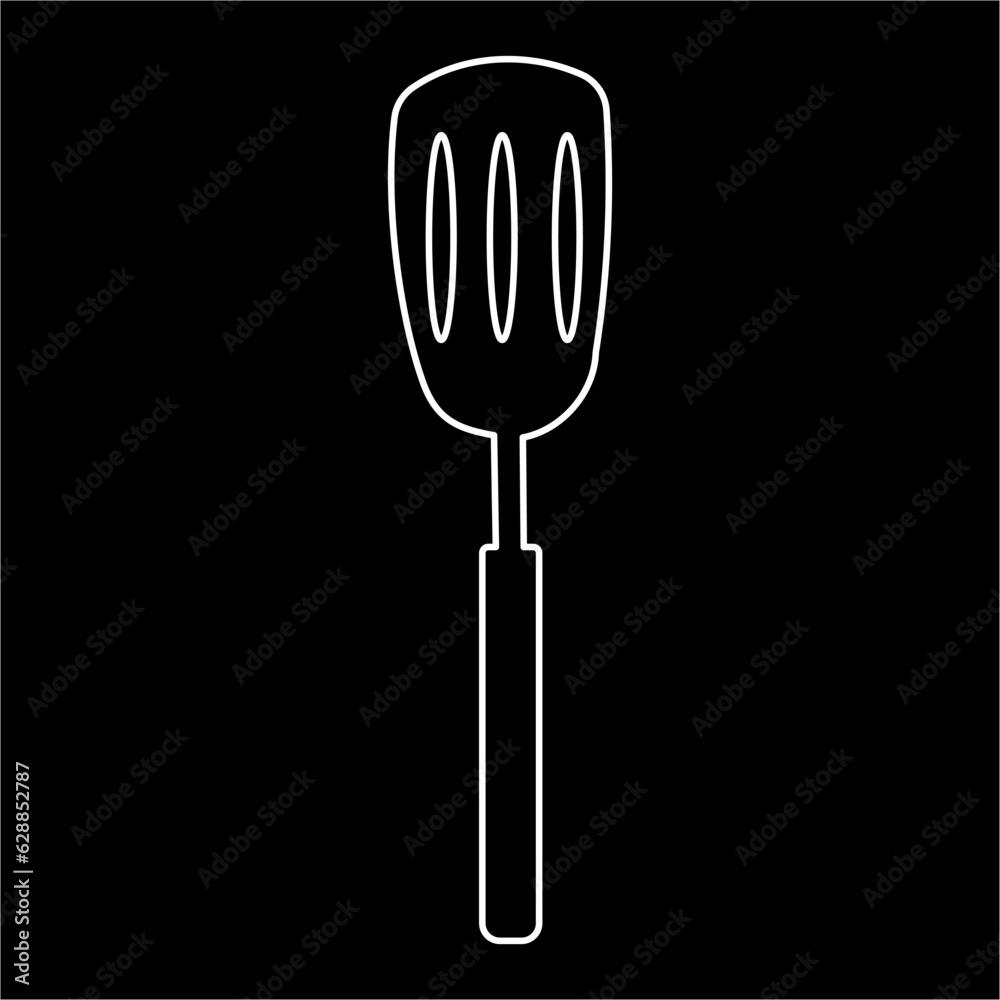 slotted kitchen spatula fry cook line doodle slotted kitchen spatula fry cook line doodle