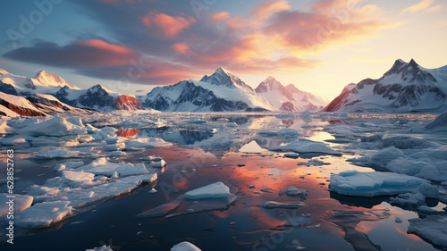 ice in the antarctica, iceberg in the ocean.generative ai © S...