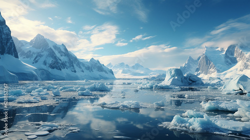 ice in the antarctica, iceberg in the ocean.generative ai