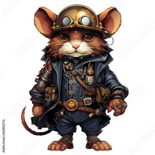 Steampunk Mouse Clipart Illustration