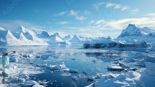 ice in the antarctica  iceberg in the ocean.generative ai