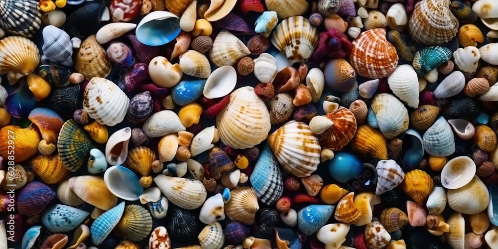 AI Generated. AI Generative. Nautical Marine underwater sea ocean sand vacation shell star background pattern decoration mock up. Graphic Art AI Generated. AI Generative. Nautical Marine underwater sea ocean sand vacation shell star background pattern decoration mock up. Graphic Art