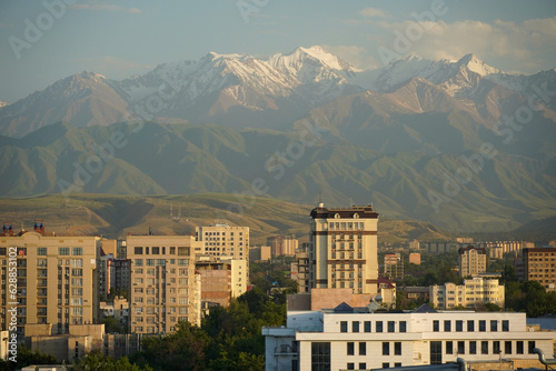Bishkek city view to mountains. Kyrgystan. High quality photo