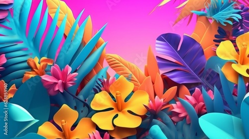 Vibrant Summer Themed 3D Abstract Background © AberrantRealities