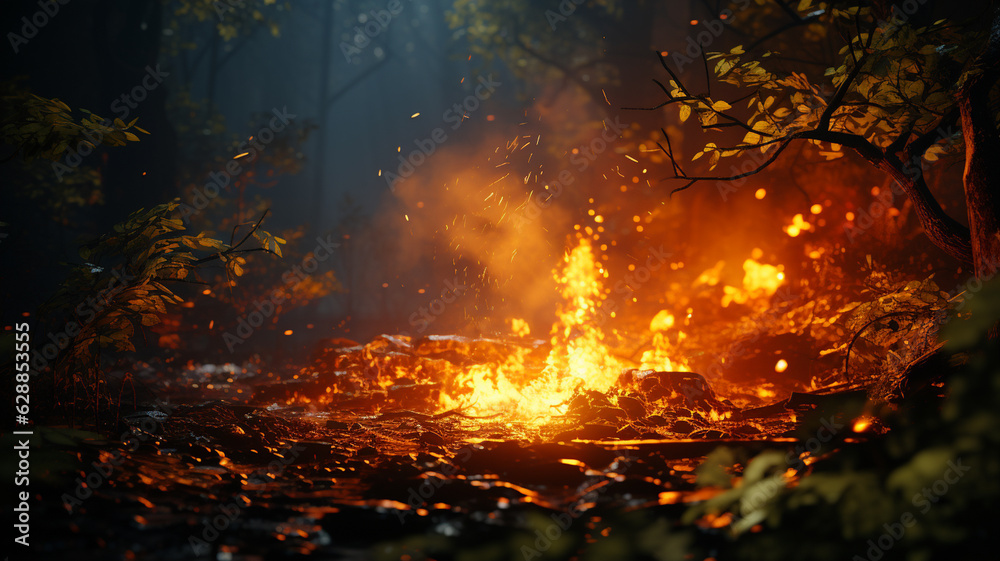 old house in the forest.generative ai