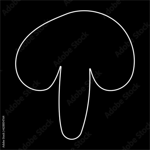 mushroom vegetable piece food vegan line doodle