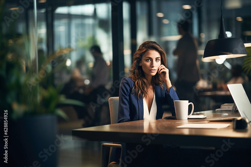 Business woman working in office