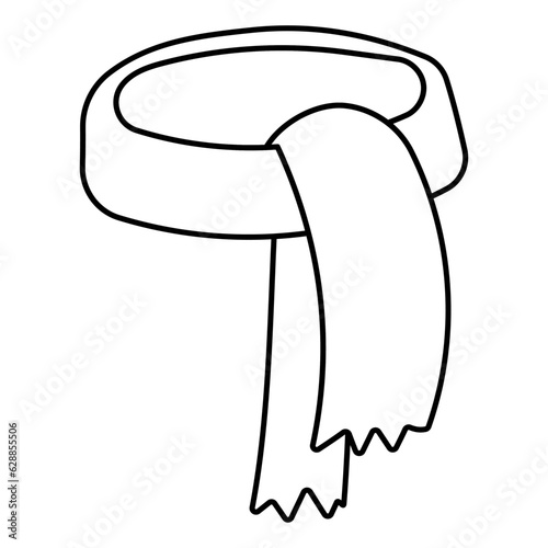 scarf line knitted clothes icon doodle element