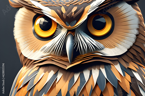 Owl, owl picture, owl picture, owl emoticon, animal picture, Illustration. Generative AI
