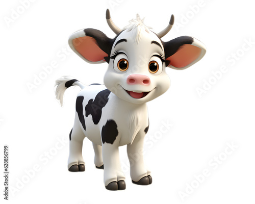Domestic Cow Family Transparent Background Generative Ai