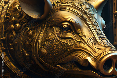 Animal photography, animal painting, animal, stone statue, ancient animal, presentations, Illustration. Generative AI