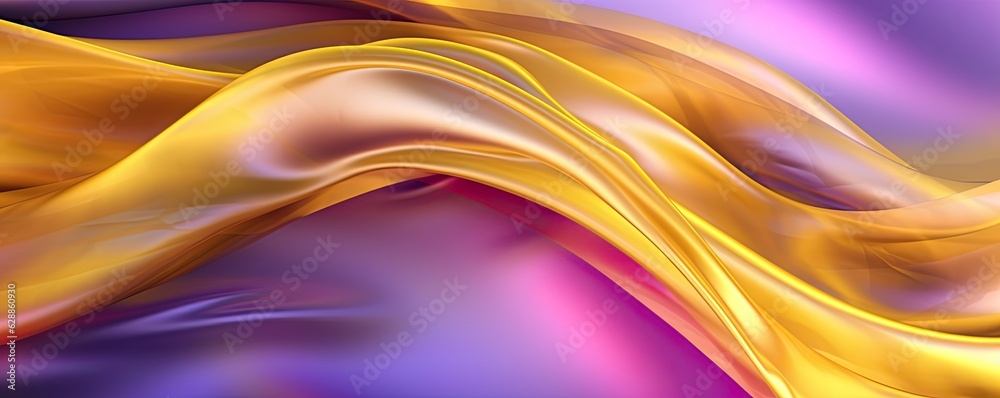 Abstract Background with 3D Wave Bright Gold and Purple Abstract Background with 3D Wave Bright Gold and Purple