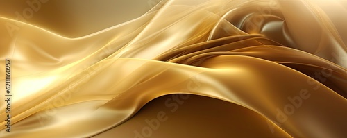 Abstract Background with 3D Wave Bright Gold