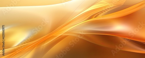 Abstract Background with 3D Wave Bright Gold silk fabric. Generative AI