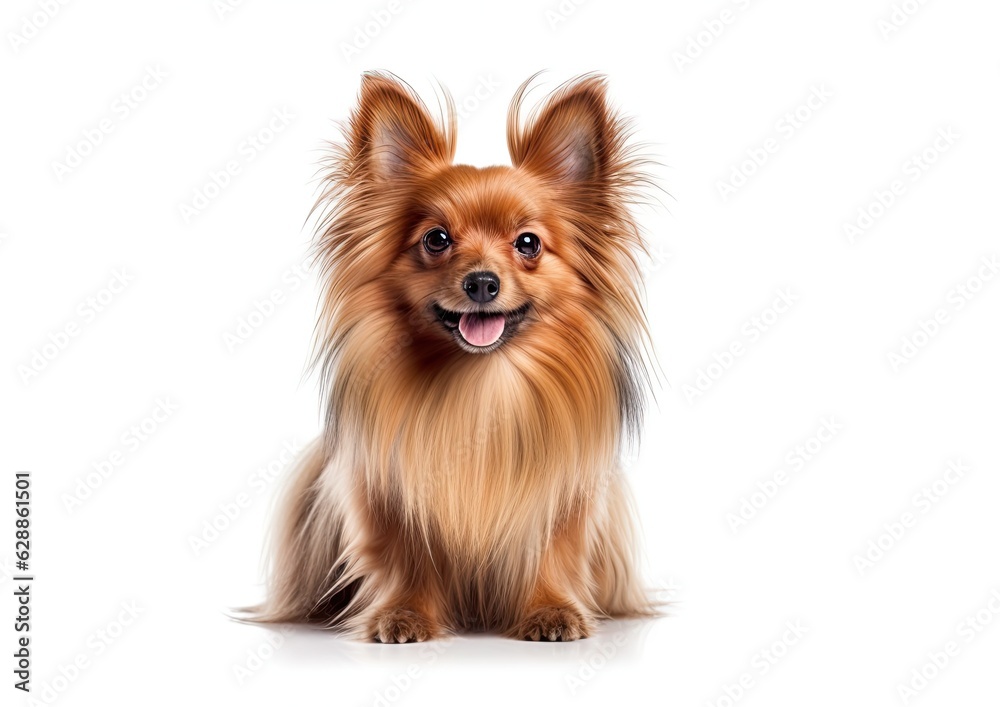 Dog isolated on a white background. Generative AI Dog isolated on a white background. Generative AI