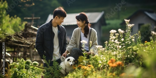 Beautiful couple living in the countryside.