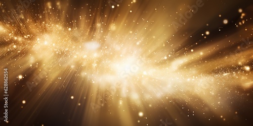 golden splash of energy flying spark on dark background