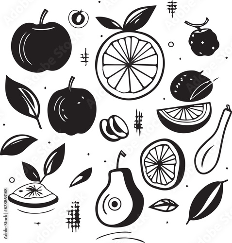 Captivating Artwork Showcasing Fruit in a Multitude of Shapes, Colors, and Black & White Renderings 