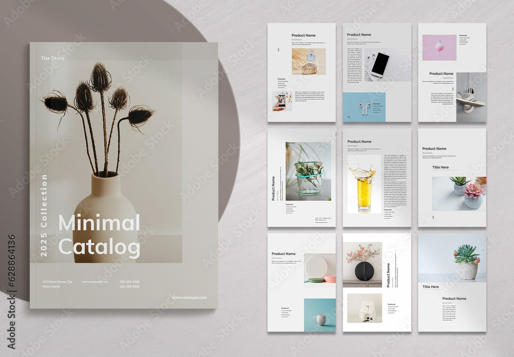 Minimal Catalog Layout Stock Template Adobe Stock