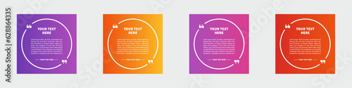 quote frame template set vector design