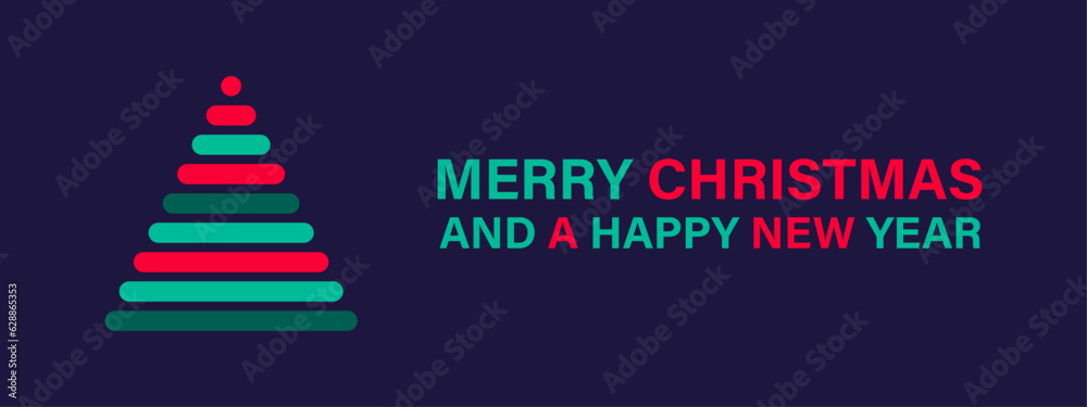 Fototapeta premium merry christmas banner vector design