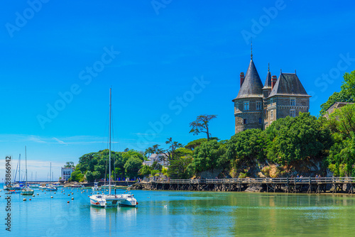 View of Pornic Castle by the Atlantic Ocean in Loire-Atlantique department, France photo