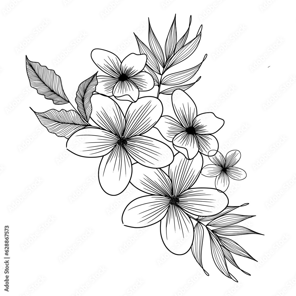 hand drawn flower arrangement