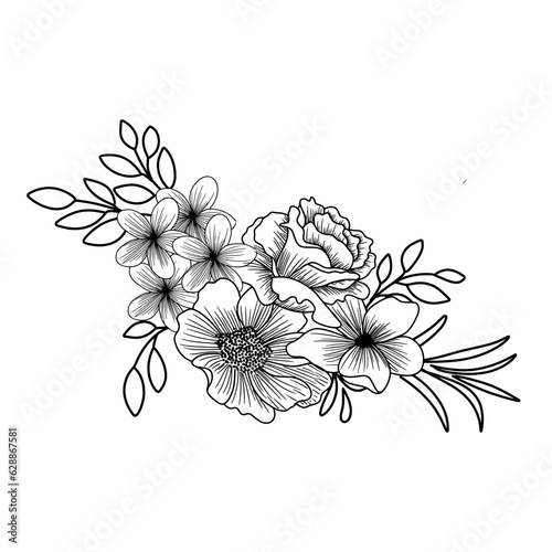 hand drawn flower arrangement