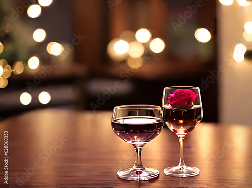 Realistic rose wine neutral color warm lighting