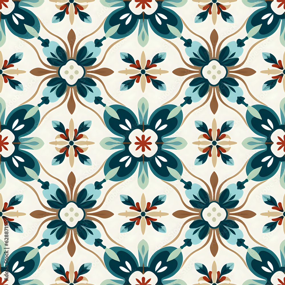 Fototapeta premium seamless pattern with flowers