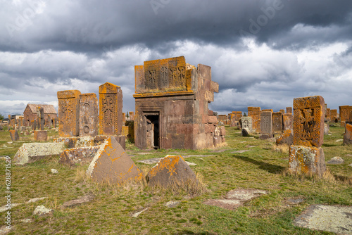 Armenia, ancient Noratus cemetery, he largest surviving cemetery with khachkars (Armenian traditional cross-stones) , the oldest are dated back to the 10-th century