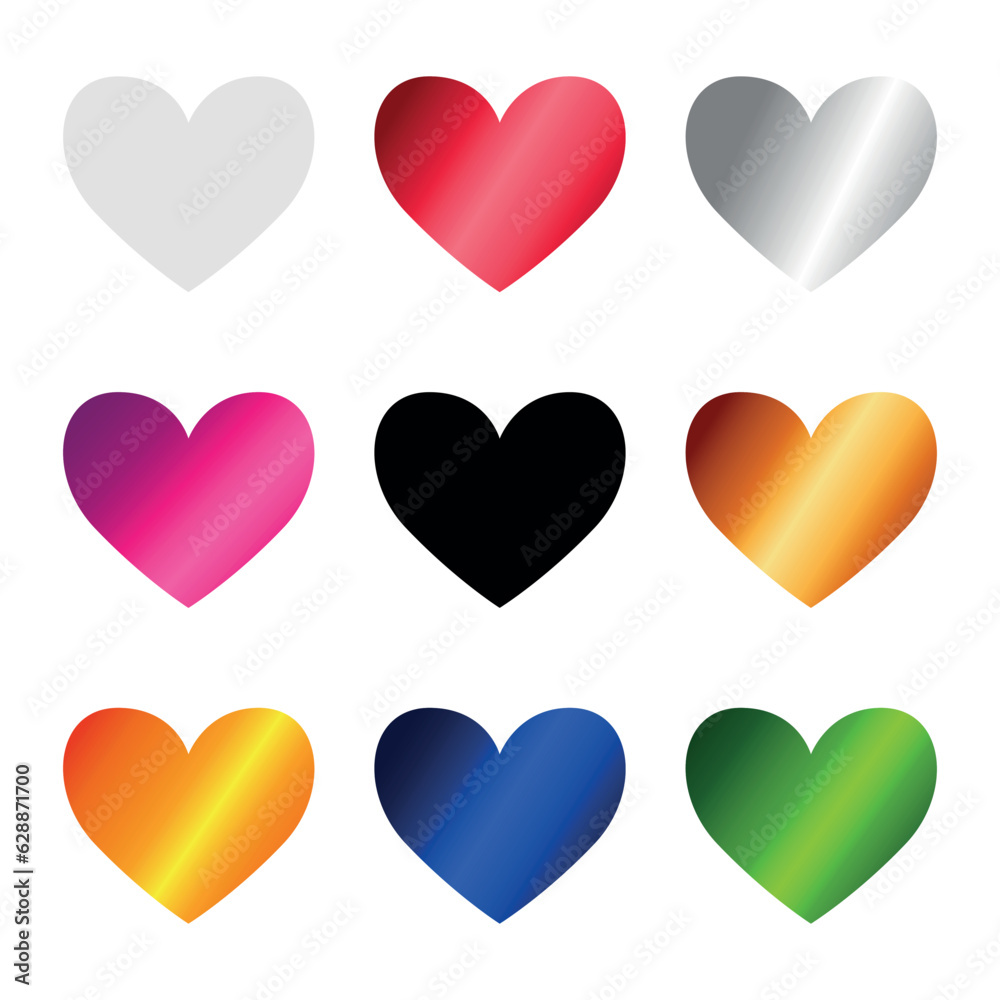 modern colorful heart symbol collection modern colorful heart symbol collection