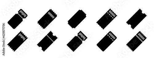 Ticket over transparent background illustration