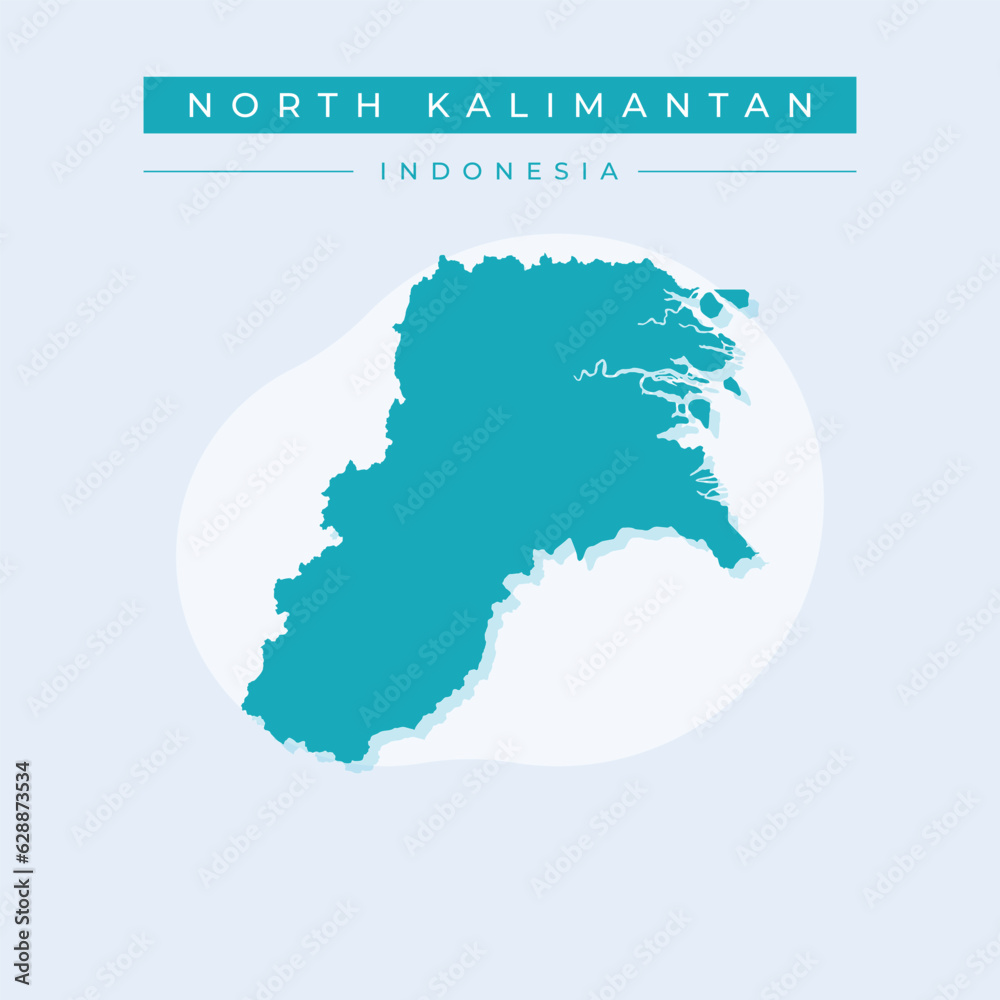 Vector illustration vector of North Kalimantan map Indonesia