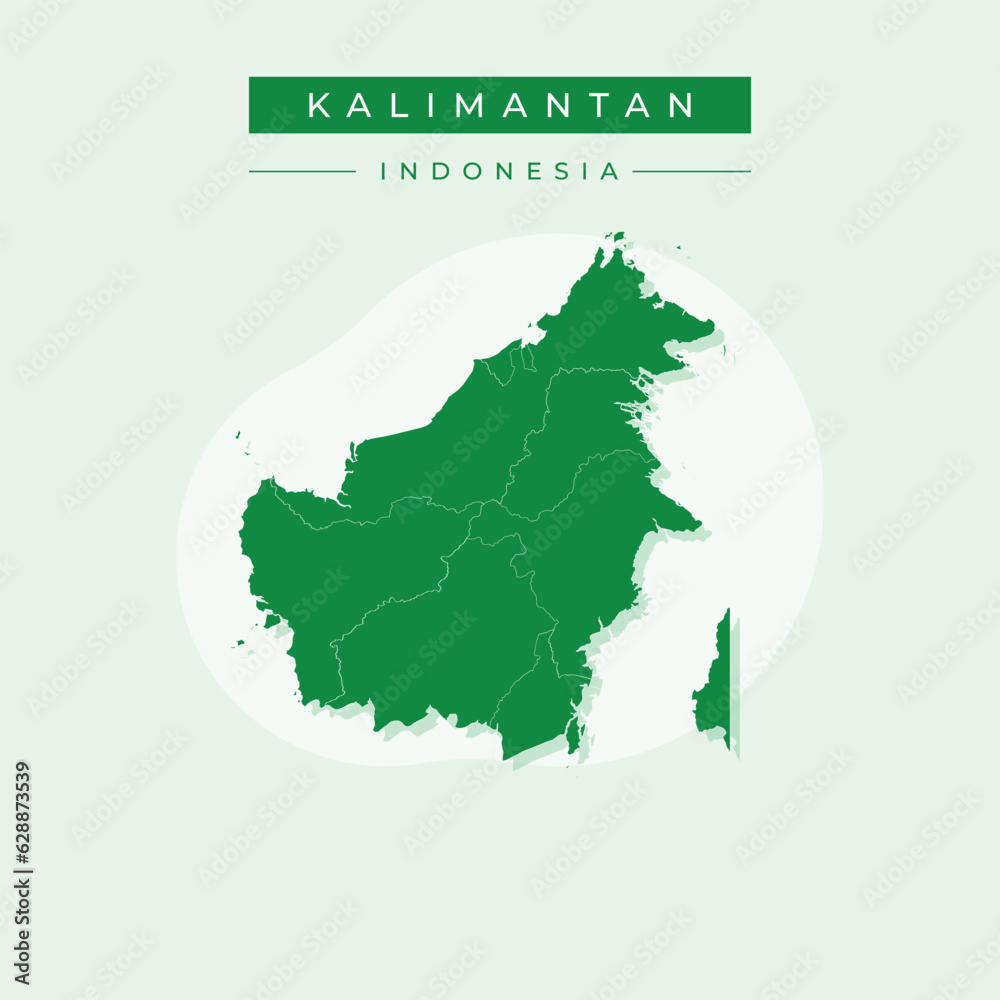 Vector illustration vector of Kalimantan map Indonesia