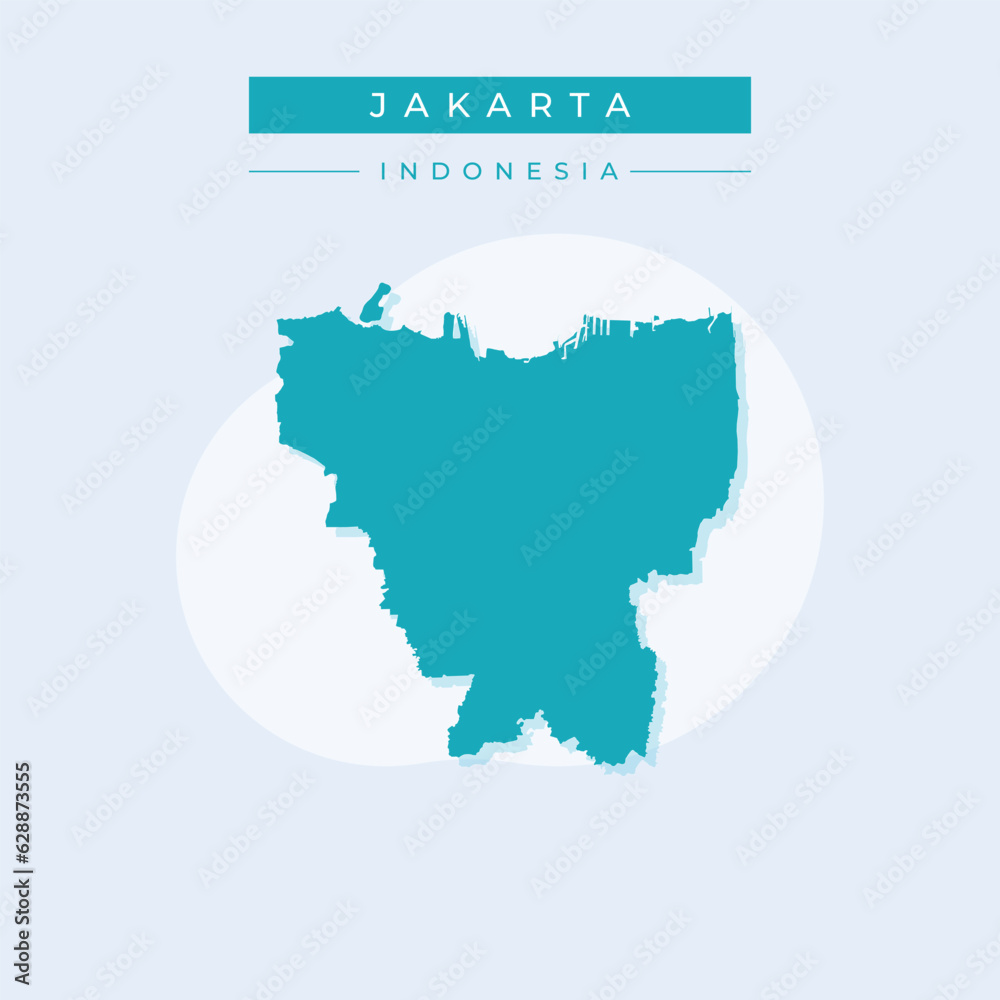 Vector illustration vector of Jakarta map Indonesia