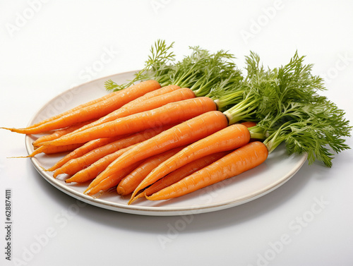 carrots on a white plate 