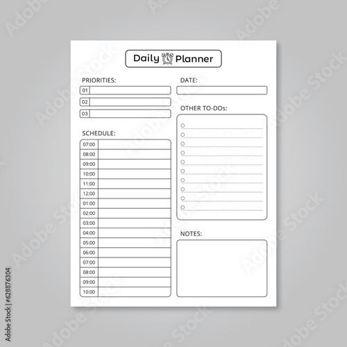 Daily Planner Interior Vector Template For KDP