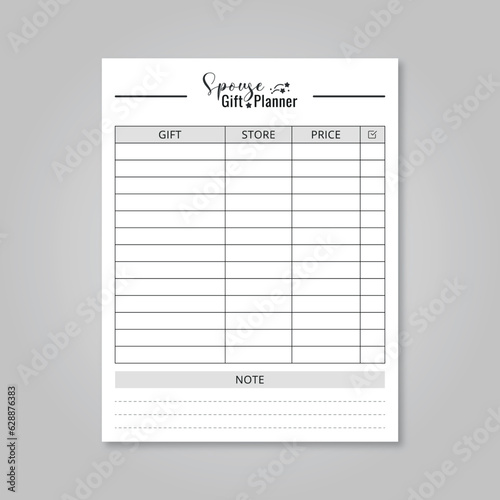 SPOUSE GIFT PLANNER FOR KDP INTERIOR