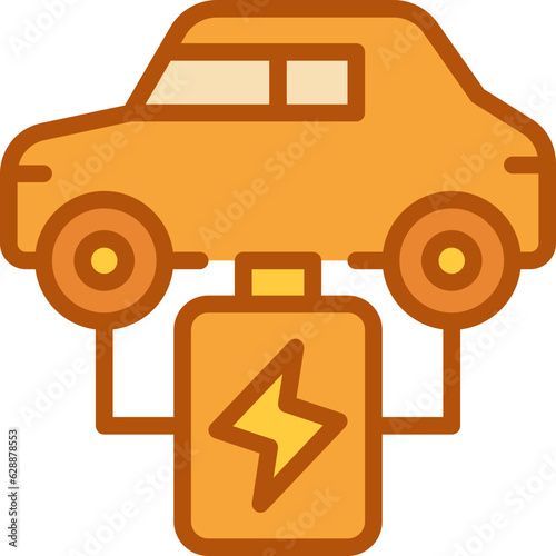 electric car two tone icon