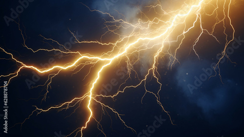 Lightning in the sky. Thunder and lightning strike. 