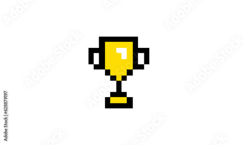 Pixel art gold medal or trophy