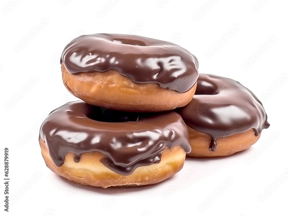 Chocolate donuts isolated on white background.. Chocolate donuts isolated on white background..