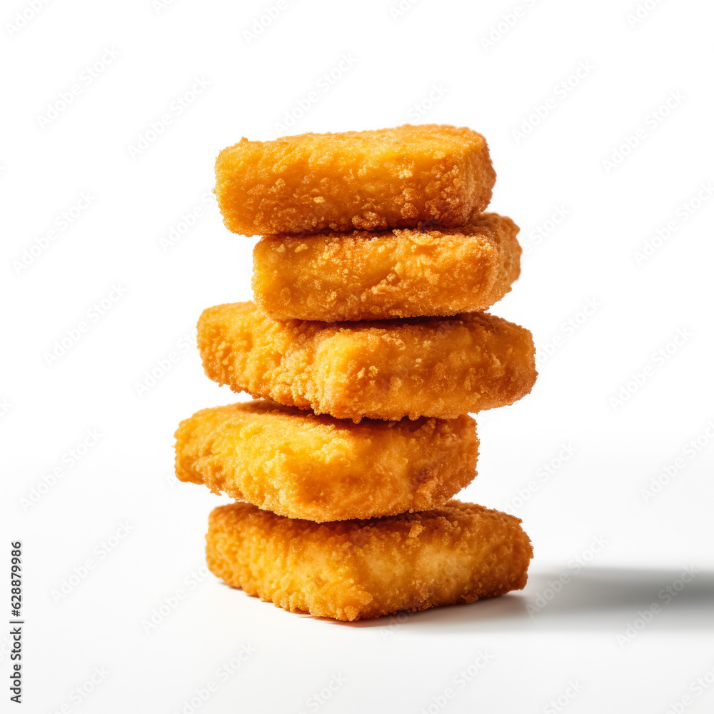 Meatless chicken nuggets on white background Meatless chicken nuggets on white background