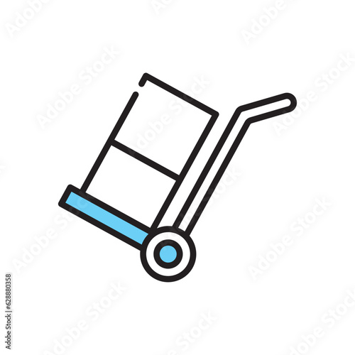 台車　荷車　箱　荷物　運ぶ　アイコン