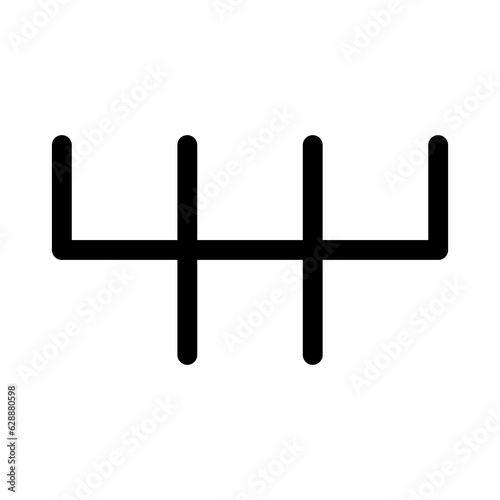 Handle car manual shift lever icon, vehicle gear technology vector illustration equipment