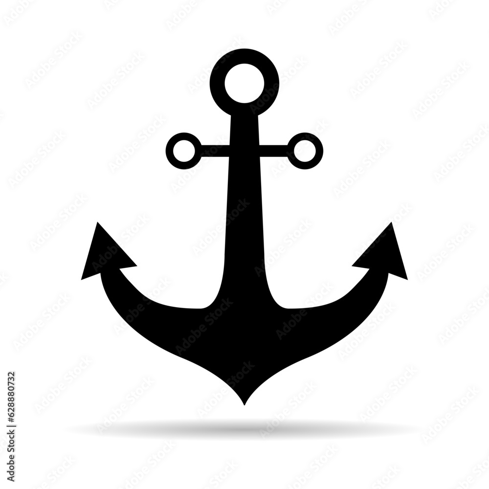 Anchor marine old shadow icon, ship security object element, vector illustration design web Anchor marine old shadow icon, ship security object element, vector illustration design web